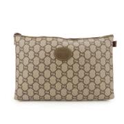 Pre-owned Fabric clutches Gucci Vintage , Beige , Dames