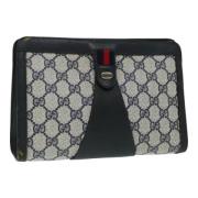 Pre-owned Leather clutches Gucci Vintage , Blue , Dames