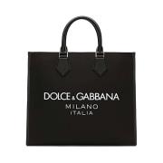 Stijlvolle Leren Tas Dolce & Gabbana , Black , Dames