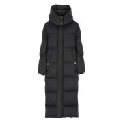 Zwarte Gewatteerde Lange Parka met Afneembare Capuchon Woolrich , Blac...