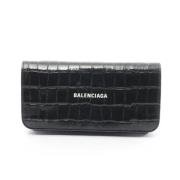 Pre-owned Leather wallets Balenciaga Vintage , Black , Heren