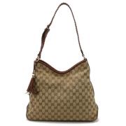 Pre-owned Canvas shoulder-bags Gucci Vintage , Beige , Dames