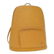 Pre-owned Leather backpacks Louis Vuitton Vintage , Yellow , Dames