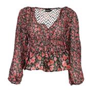 Roze Dames Bedrukte Blouse met Lange Mouwen Desigual , Multicolor , Da...