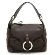 Pre-owned Canvas shoulder-bags Bvlgari Vintage , Brown , Dames