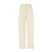 Crème Wijde Pijp Broek Tory Burch , Beige , Dames