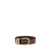 Zoira Leren Riem met Gebogen Gesp By Herenne Birger , Brown , Dames