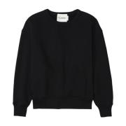 Gedrukte Crewneck Sweatshirt Closed , Black , Dames