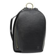 Pre-owned Leather backpacks Louis Vuitton Vintage , Black , Dames