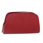 Pre-owned Leather clutches Louis Vuitton Vintage , Red , Dames