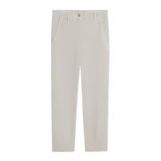 Zachte Velvet Broek met Casual Snit Cinque , White , Dames