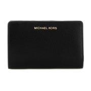 Klassieke Zwarte Leren Portemonnee Michael Kors , Black , Dames