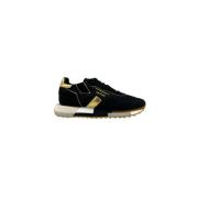 Luxe Zwarte Sneakers met Gouden Accenten Ghoud , Black , Heren