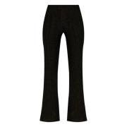 Zwarte Flare Crepe Broek Ganni , Black , Dames