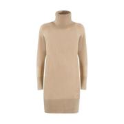 Zachte gebreide lurex trui jurk YES ZEE , Beige , Dames