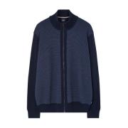 Blauwe Zip-Up Sweater Boss , Blue , Heren