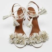 Pre-owned Leather sandals Aquazzura Pre-owned , White , Dames