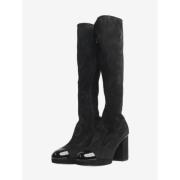 Pre-owned Suede boots Chanel Vintage , Black , Dames