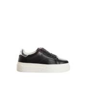 Leren Sneakers met Katoenen Veters Lanvin , Black , Heren