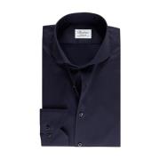 Marine Twill Overhemd met Spread Cut Away Kraag Stenströms , Blue , He...