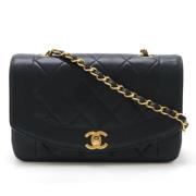 Pre-owned Leather chanel-bags Chanel Vintage , Blue , Dames