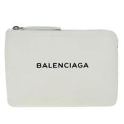 Pre-owned Leather clutches Balenciaga Vintage , White , Dames