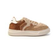 Beige-Bruine Leren Sneaker Laura Voile Blanche , Beige , Dames