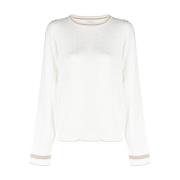 Witte Casual Gebreide Trui Eleventy , White , Dames