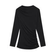 Moderne Gedrapeerde Top - Zwart Anine Bing , Black , Dames