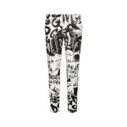 Witte Skinny Jeans met Graffiti Print Dolce & Gabbana , White , Heren