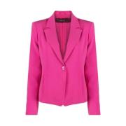 Klassieke Fuchsia Jas met Achtersplit Patrizia Pepe , Pink , Dames