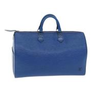 Pre-owned Leather handbags Louis Vuitton Vintage , Blue , Dames