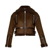 Geknipte jas van gecoat materiaal met overhemdkraag Liu Jo , Brown , D...