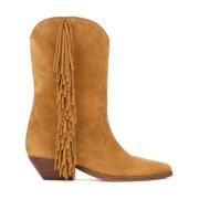 Franje Western Leren Laarzen Isabel Marant , Brown , Dames