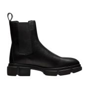 Rounded Toe Leather Chelsea Boots Copenhagen Shoes , Black , Dames