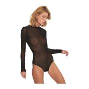 Eenvoudige Bodysuit met Drukknoopsluiting Undress Code , Black , Dames