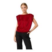 Bordeauxrode Wrap Top met V-hals My Essential Wardrobe , Red , Dames