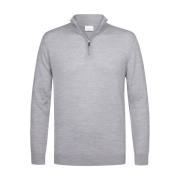 Half Zip Pullover Grijs Mel Profuomo , Gray , Heren