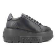 Witte vegan leren sneakers met 70mm rubberen sleehak Casadei , Black ,...