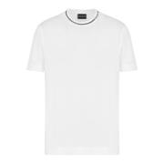 Wit Kortemouw Logo Kraag T-Shirt Emporio Armani , White , Heren