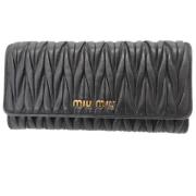 Pre-owned Leather wallets Miu Miu Pre-owned , Black , Dames