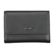 Damesportemonnee Zwart Rfid Rits Sluiting Calvin Klein , Black , Dames