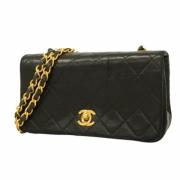 Pre-owned Leather shoulder-bags Chanel Vintage , Black , Dames