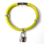 Pre-owned Leather bracelets Louis Vuitton Vintage , Yellow , Dames