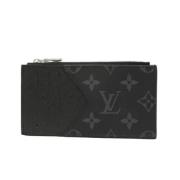 Pre-owned Leather wallets Louis Vuitton Vintage , Black , Heren