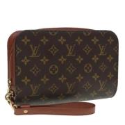 Pre-owned Canvas clutches Louis Vuitton Vintage , Brown , Dames