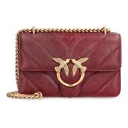 Gewatteerde leren mini crossbody tas met Love Birds gesp Pinko , Red ,...