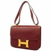 Pre-owned Leather shoulder-bags Hermès Vintage , Red , Dames