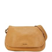 Pre-owned Leather shoulder-bags Prada Vintage , Beige , Dames