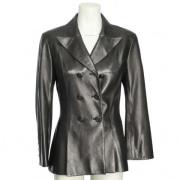 Pre-owned Leather outerwear Chanel Vintage , Black , Dames